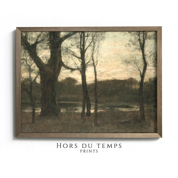 Vintage Moody Farmyard Art Rustic Pastoral Countryside Landscape Oil Painting Hors Du Temps Prints