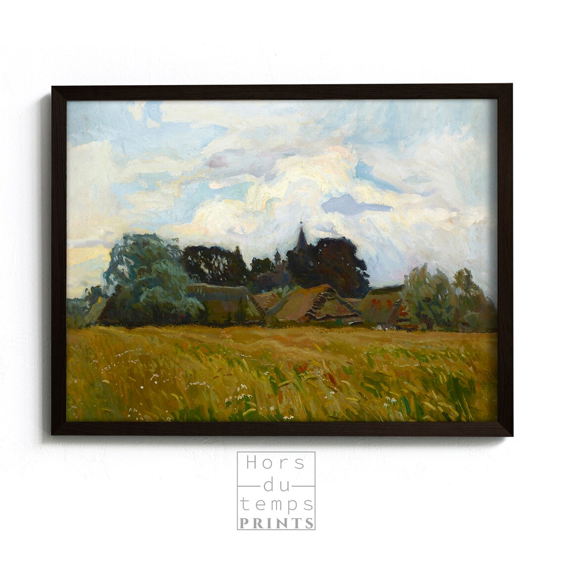 Golden Wheat Field Farmhouse Trees Big Sky Vintage Countryside Poster - Image 2