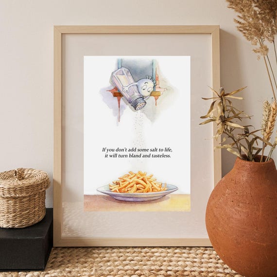 The Taste Of Life Funbean Motivational Quote Wall Artdigital Poster Minimalist Hand Drawnfunnywarmhealingoffice