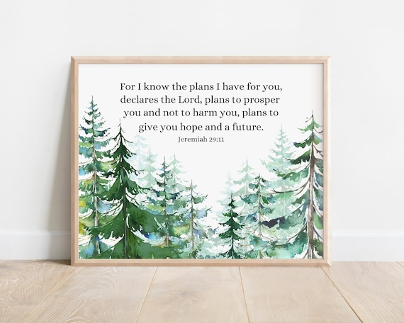 Jeremiah 29:11 Plans To Prosper You Hope Future Scripture Forest Poster