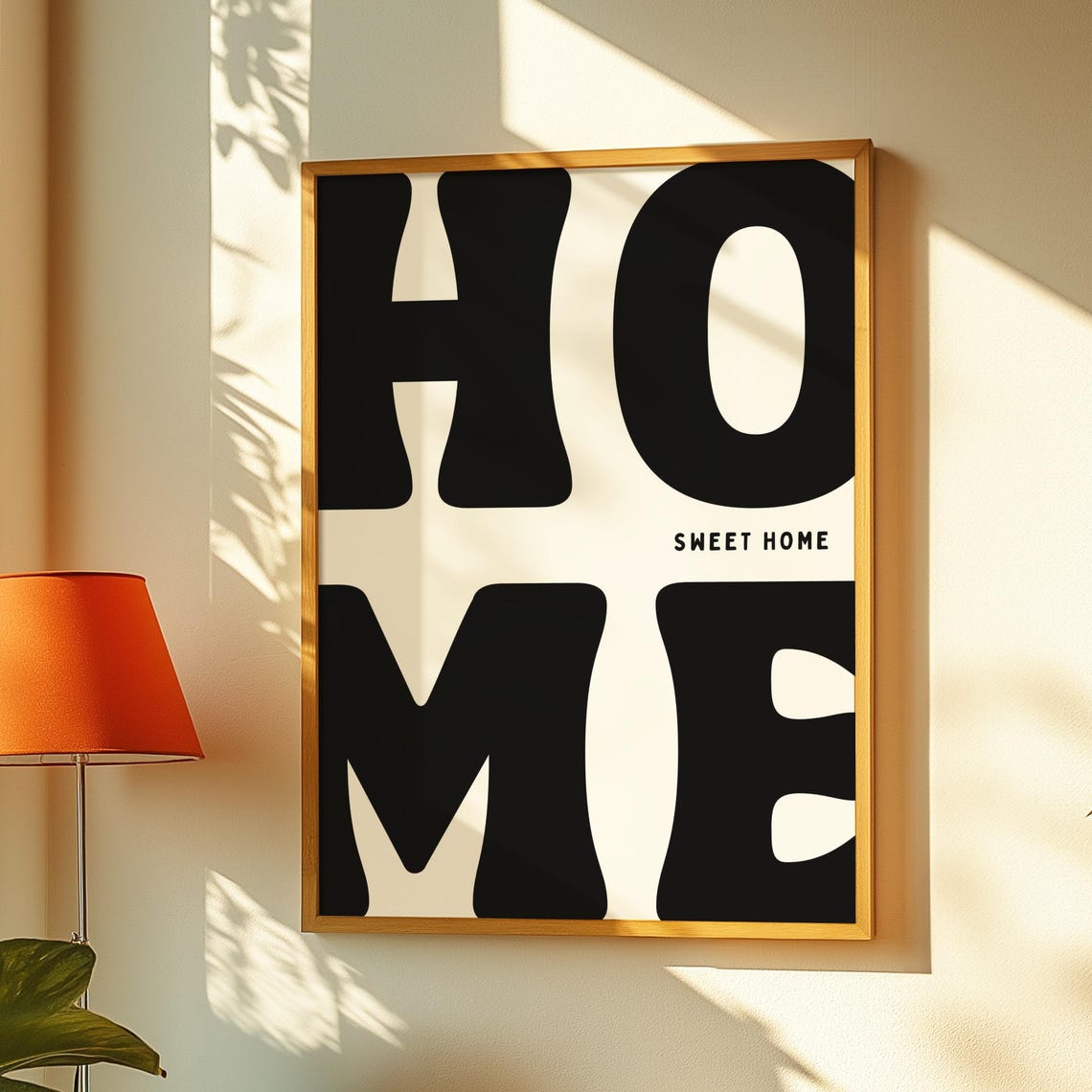 Home Sweet Home Bold Typography Quote Poster Housewarming Gift