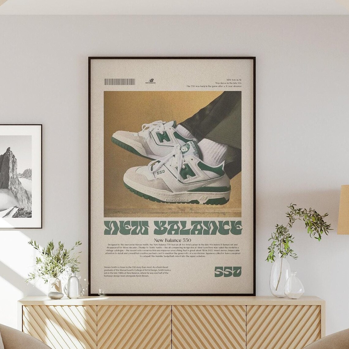 New Balance 550 Custom Poster, Sneaker Wall Decor