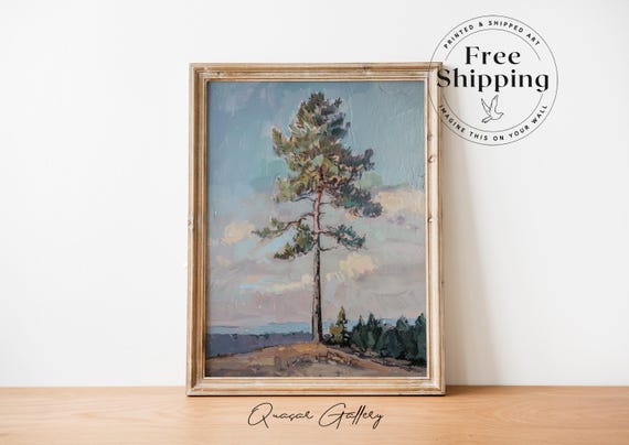 Tree Tree Oil Painting Tree Artwork Evergreen Tree Art Nature Painting Landscape Painting
