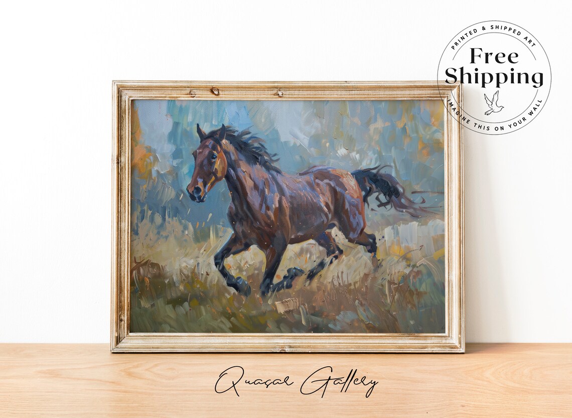 Wild Horse Western Art Print, Cowboy Nursery Decor
