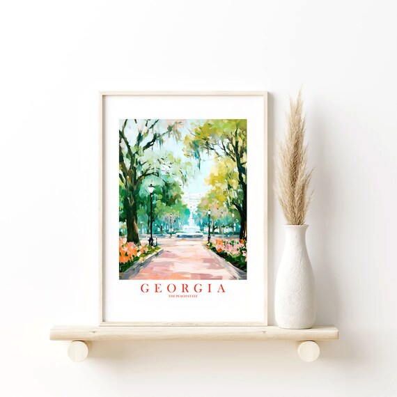 Georgia Travel Poster, Peach State Souvenir