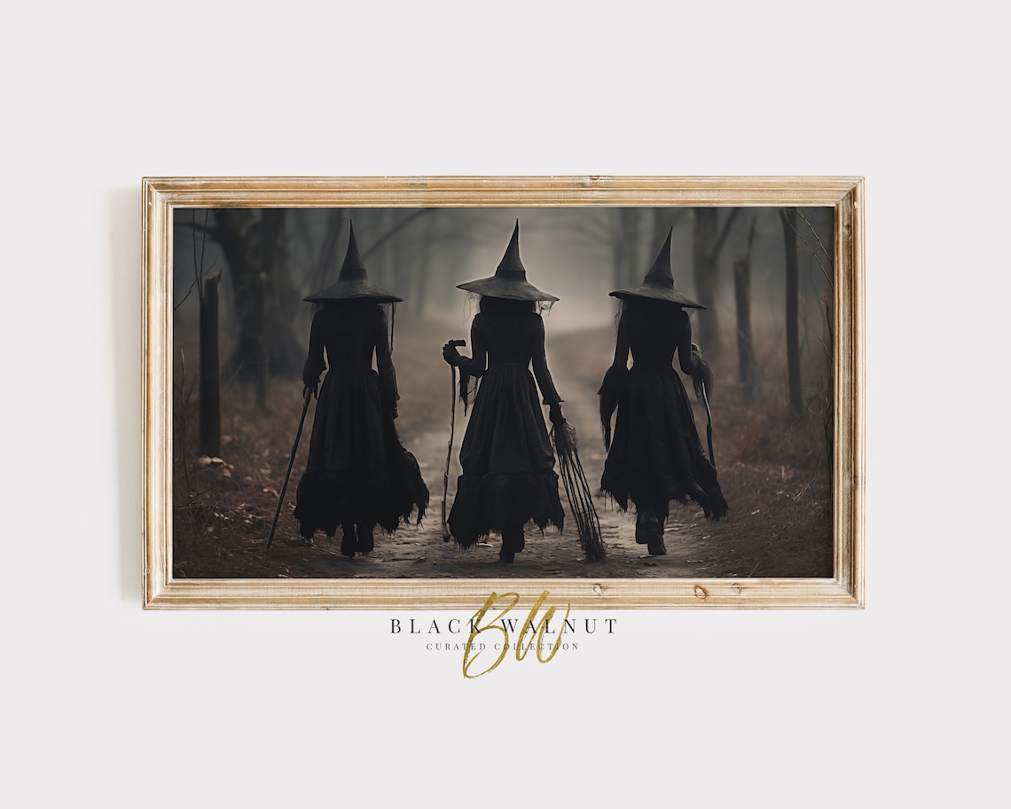 Witches Halloween Poster, Dark Academia Gothic Decor
