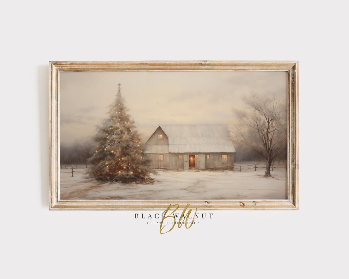 Winter Landscape Rustic Country Neutral Art Print