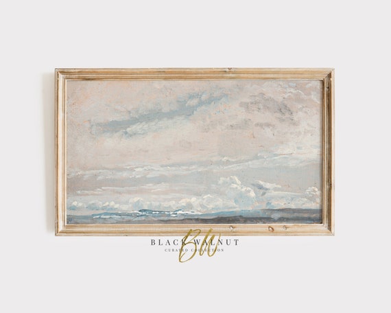 Frame Tv Art Clouds Painting Vintage Clouds Sky Frame Tv Art Neutral Abstract Art Modern Farmhouse Tv Screensaver