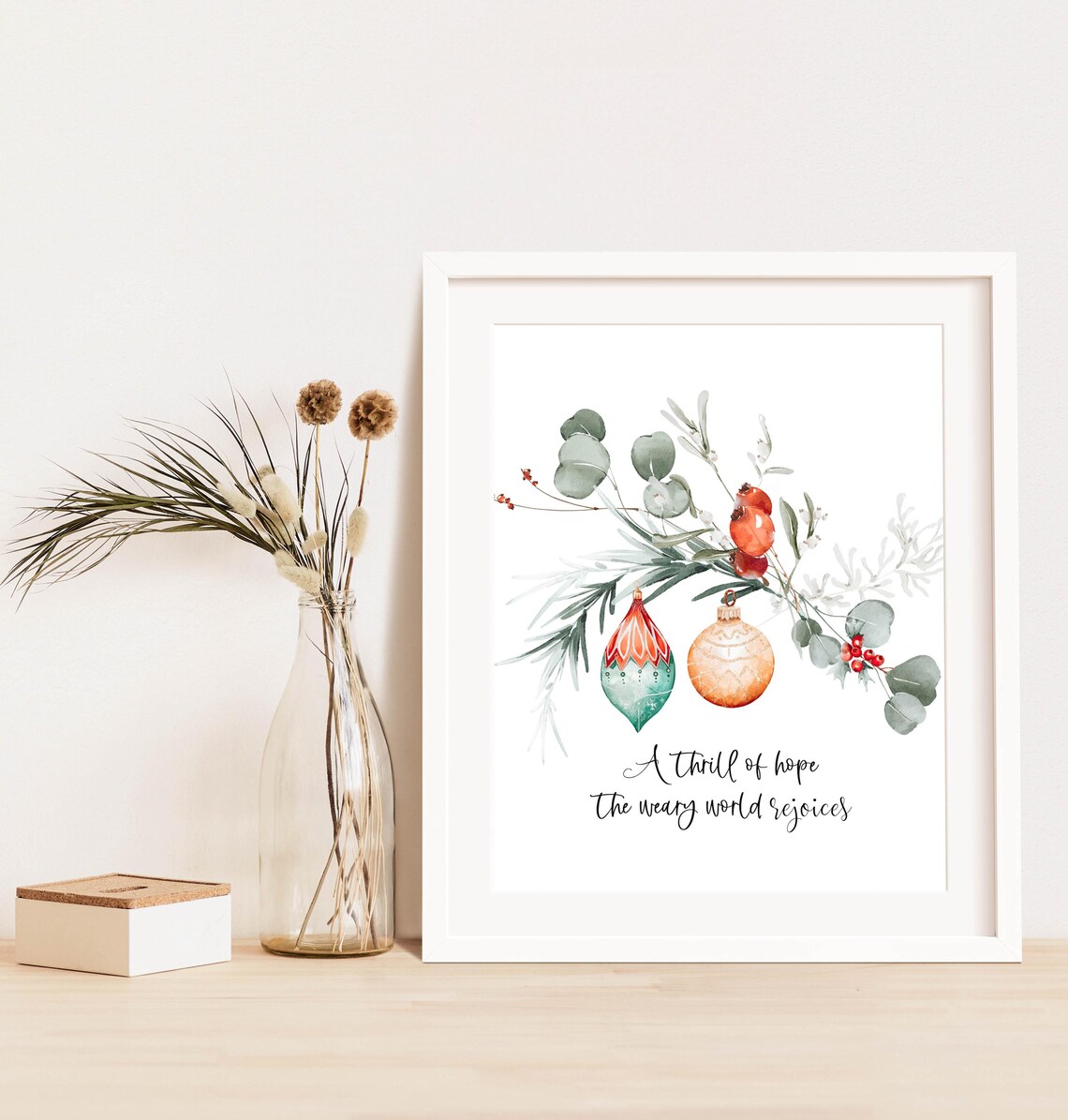 A Thrill Of Hope Christmas Decoration Holiday Wall Art 5x7 8x10 11x14 16x20 O Holy Night Farmhouse Holiday Ornament Sign Diy Decor - Image 2