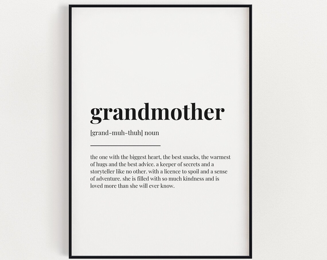 Grandmother Definition Quote, Typography Print