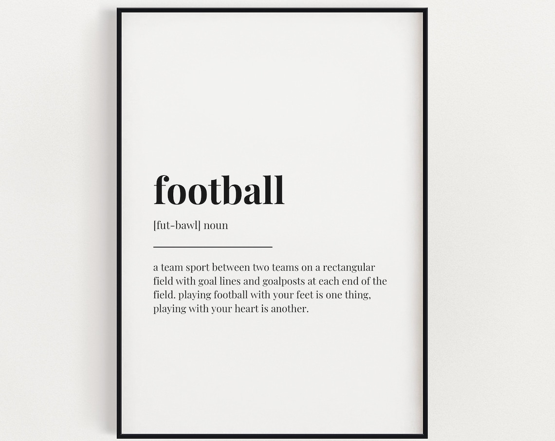 Football Definition Print, Home Decor Wall Art
