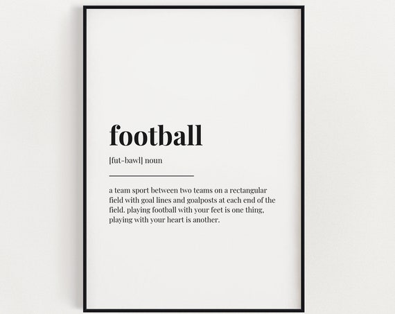 Football Definition Print, Home Decor Wall Art