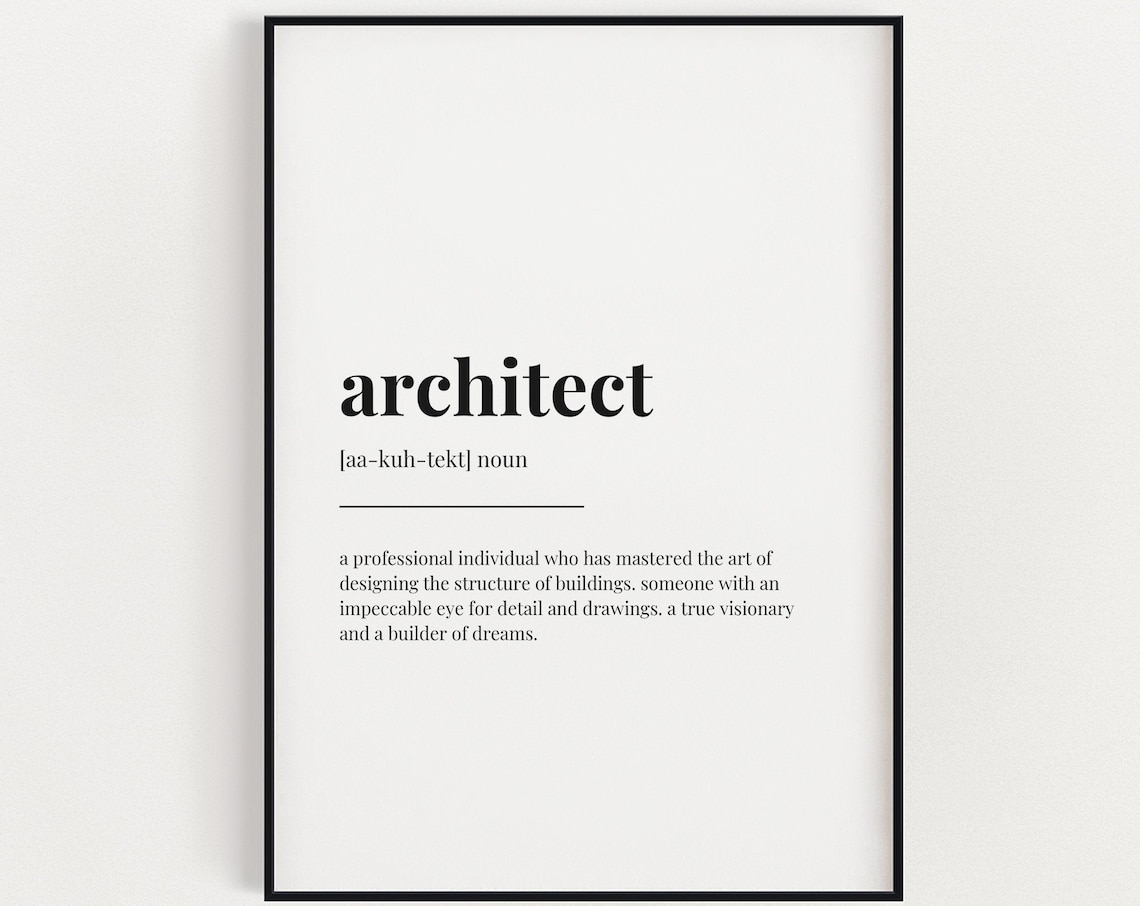 Architect Definition Typography Art Print