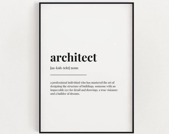 Architect Definition Typography Art Print