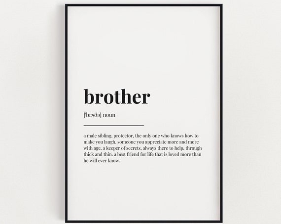 Brother Definition Quote Print, Brother Gift