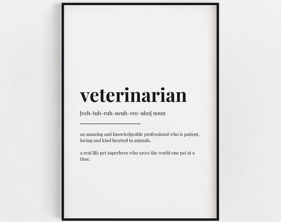 Vet Definition, Gift For Veterinarian Art Print