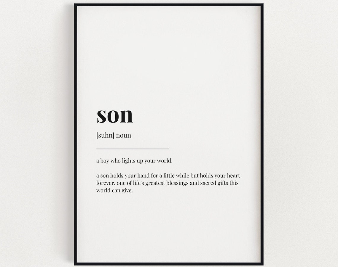 Son Definition Print Wall Art Instant Definition Print Wall Decor