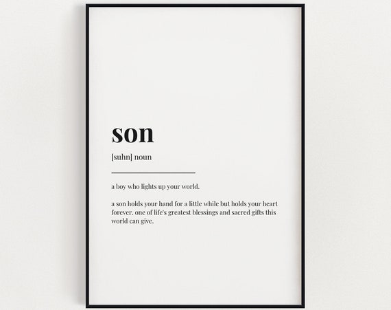 Son Definition Print Wall Art Instant Definition Print Wall Decor