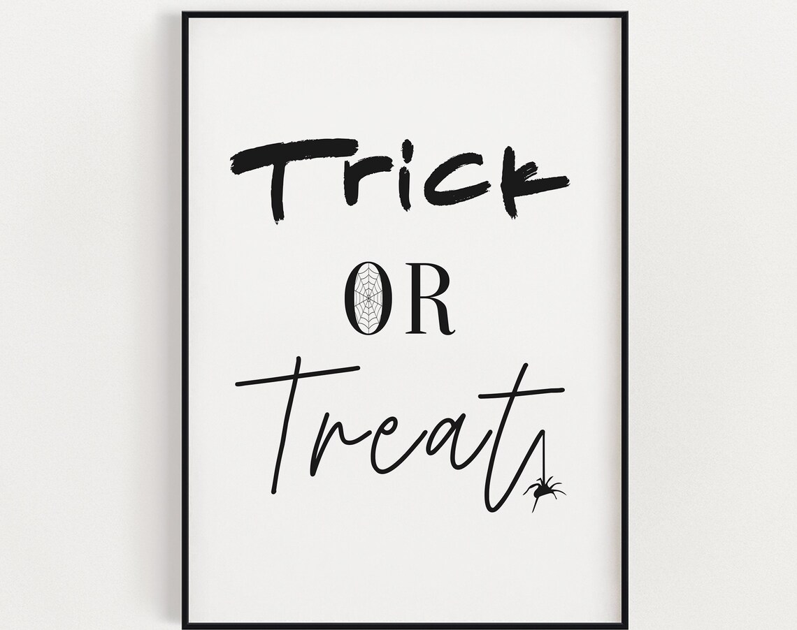 Trick Or Treat Halloween Spider Web Spooky Season Decor Poster