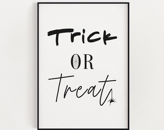Trick Or Treat Halloween Spider Web Spooky Season Decor Poster