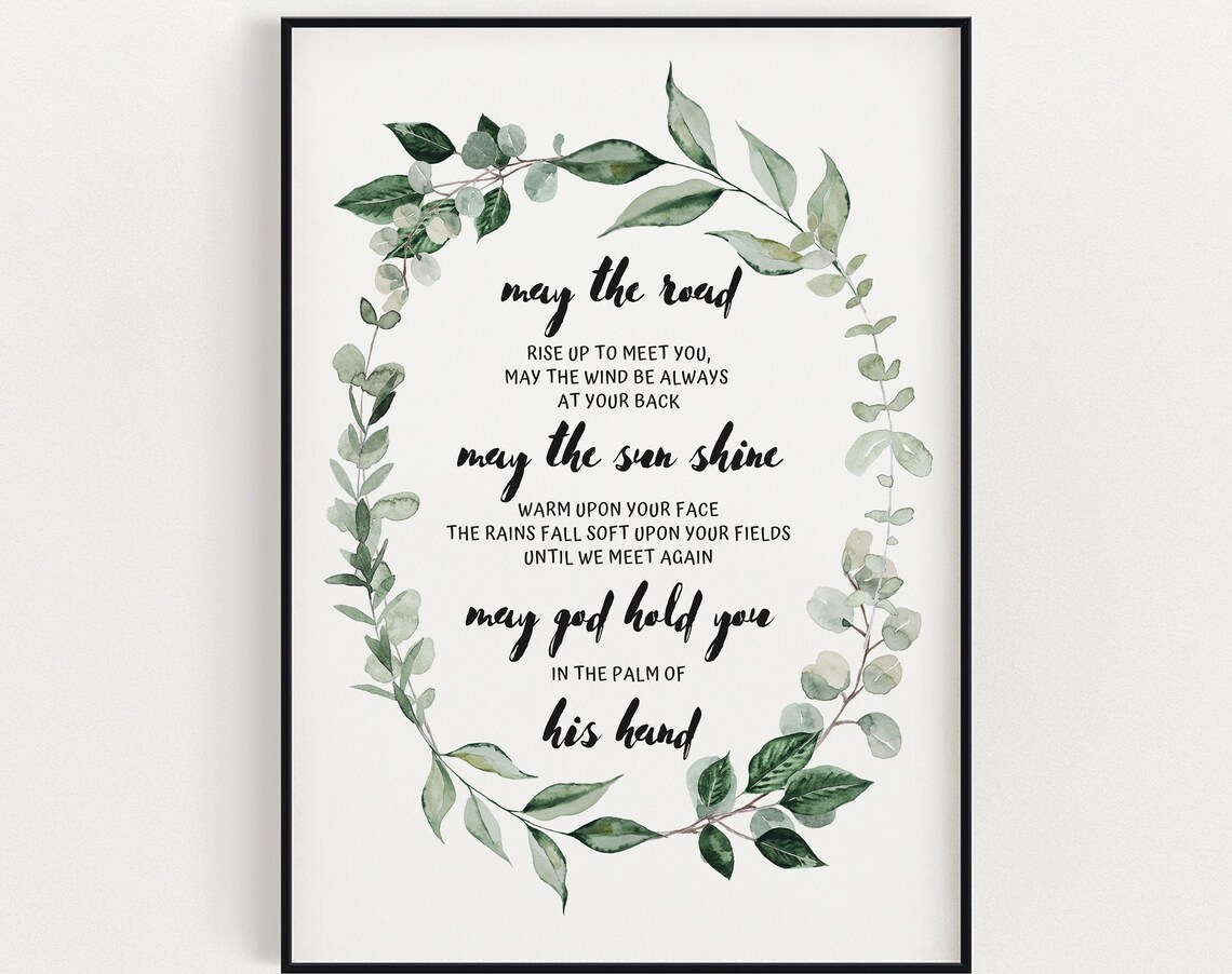 Irish Blessing Quote Art Print, Travel Gift