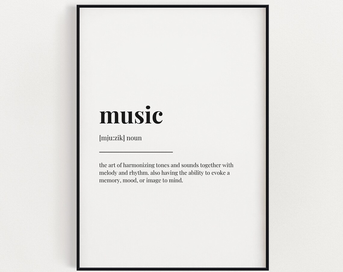 Music Definition Meaning, Typography Wall Art