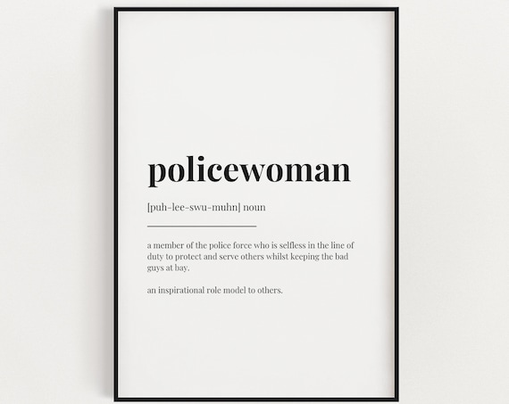 Policewoman Definition Dictionary Art Appreciation Gift Poster