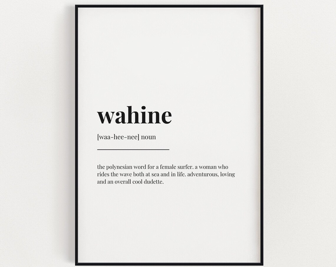 Wahine Definition Meaning, Typography Wall Art