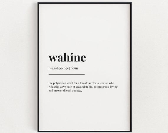 Wahine Definition Meaning, Typography Wall Art