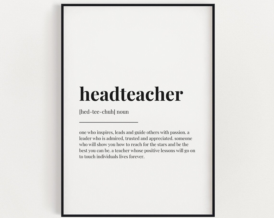 Headteacher Definition Typography Art Print