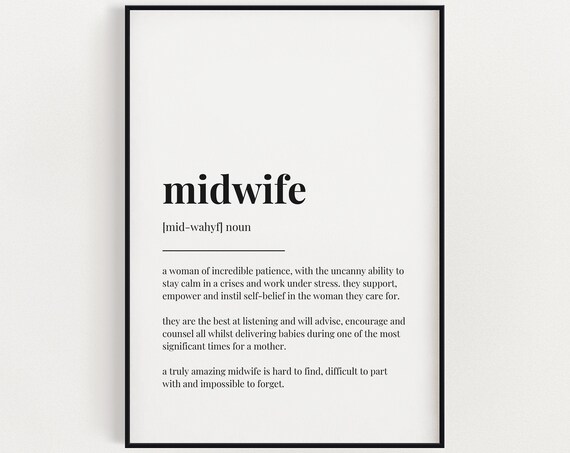Midwife Definition Quote Art Print, Gift for Midwives