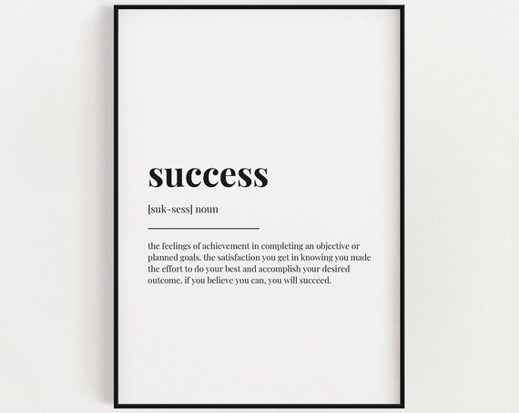 Success Definition Quote, Wall Art Print