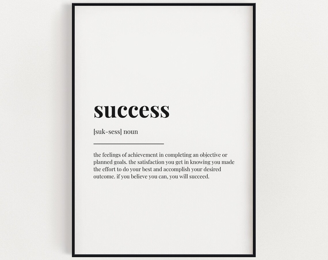 Success Definition Quote, Wall Art Print