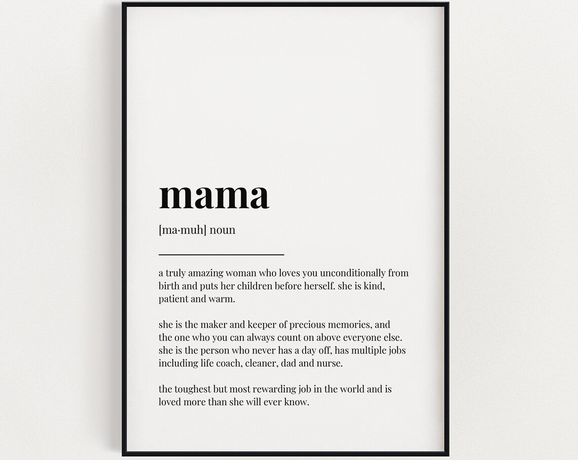 Mama Definition Quote Print, Mother's Day Decor