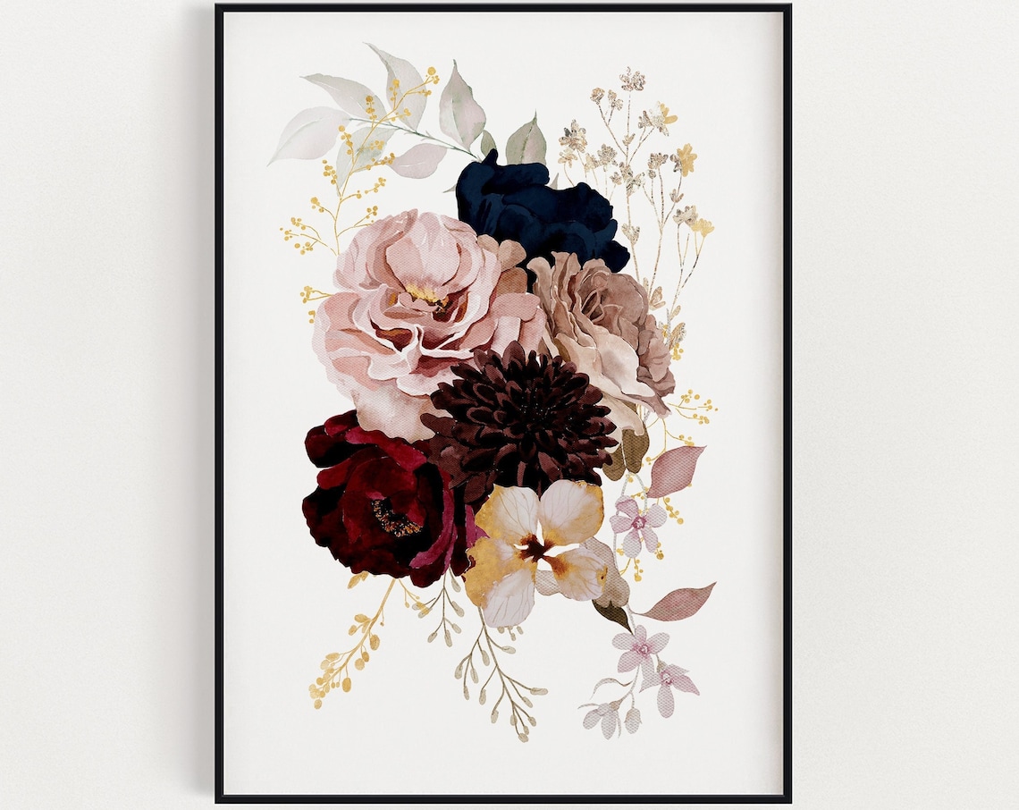 Spring Floral Botanical Wall Art Print, Home Decor
