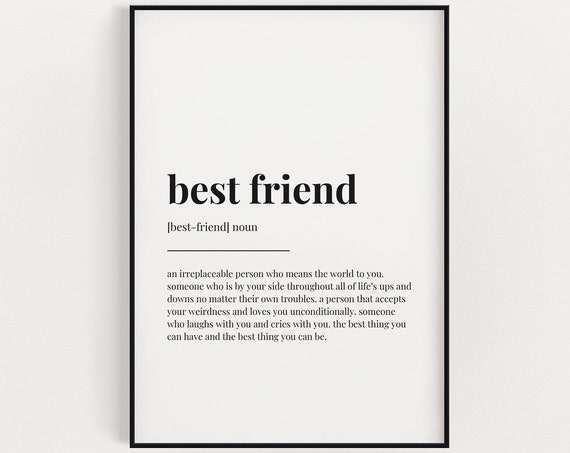 Best Friend Definition Meaning, Gift Print
