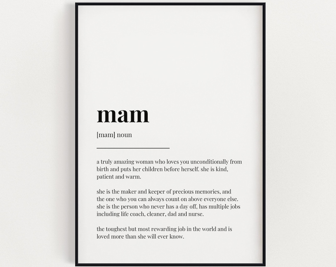 Mam Definition Quote Art Print, Gift For Mom