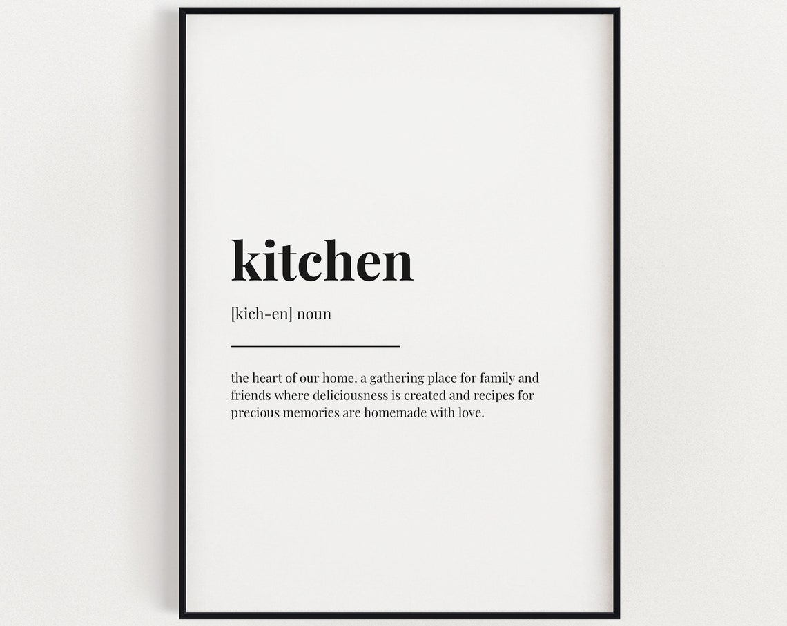 Kitchen Definition Quote Print, Kitchen Wall Art