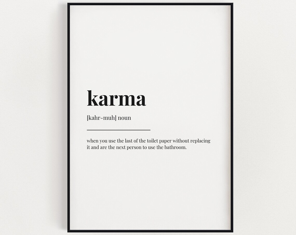 Karma Definition Meaning Bathroom Decor Art Print