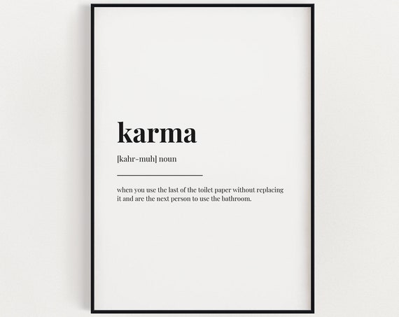 Karma Definition Meaning Bathroom Decor Art Print