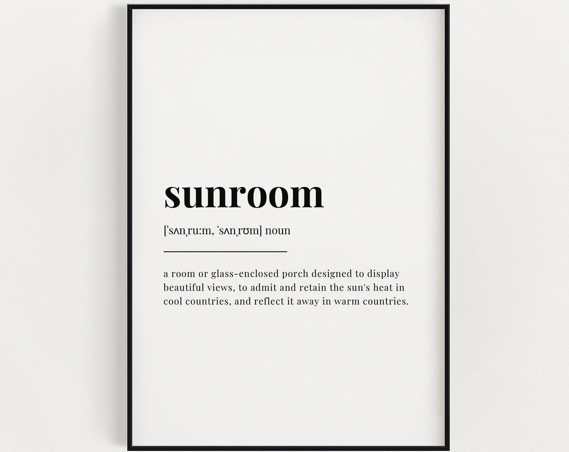 Sunroom Definition Minimalist Wall Art Print Decor