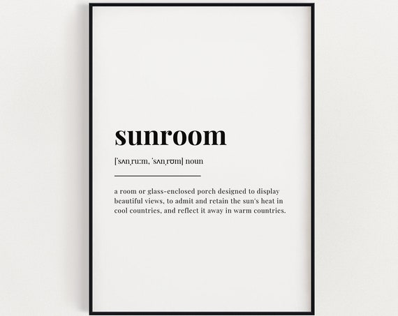 Sunroom Definition Minimalist Wall Art Print Decor