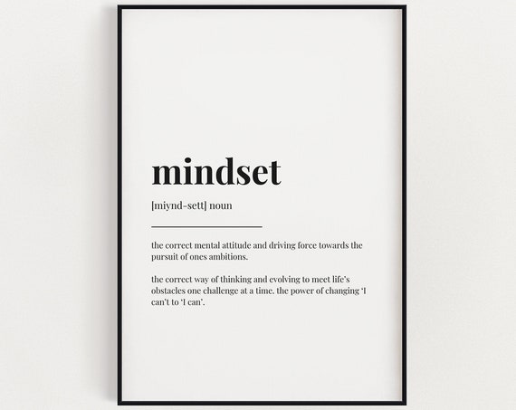 Mindset Definition Quote Art Print