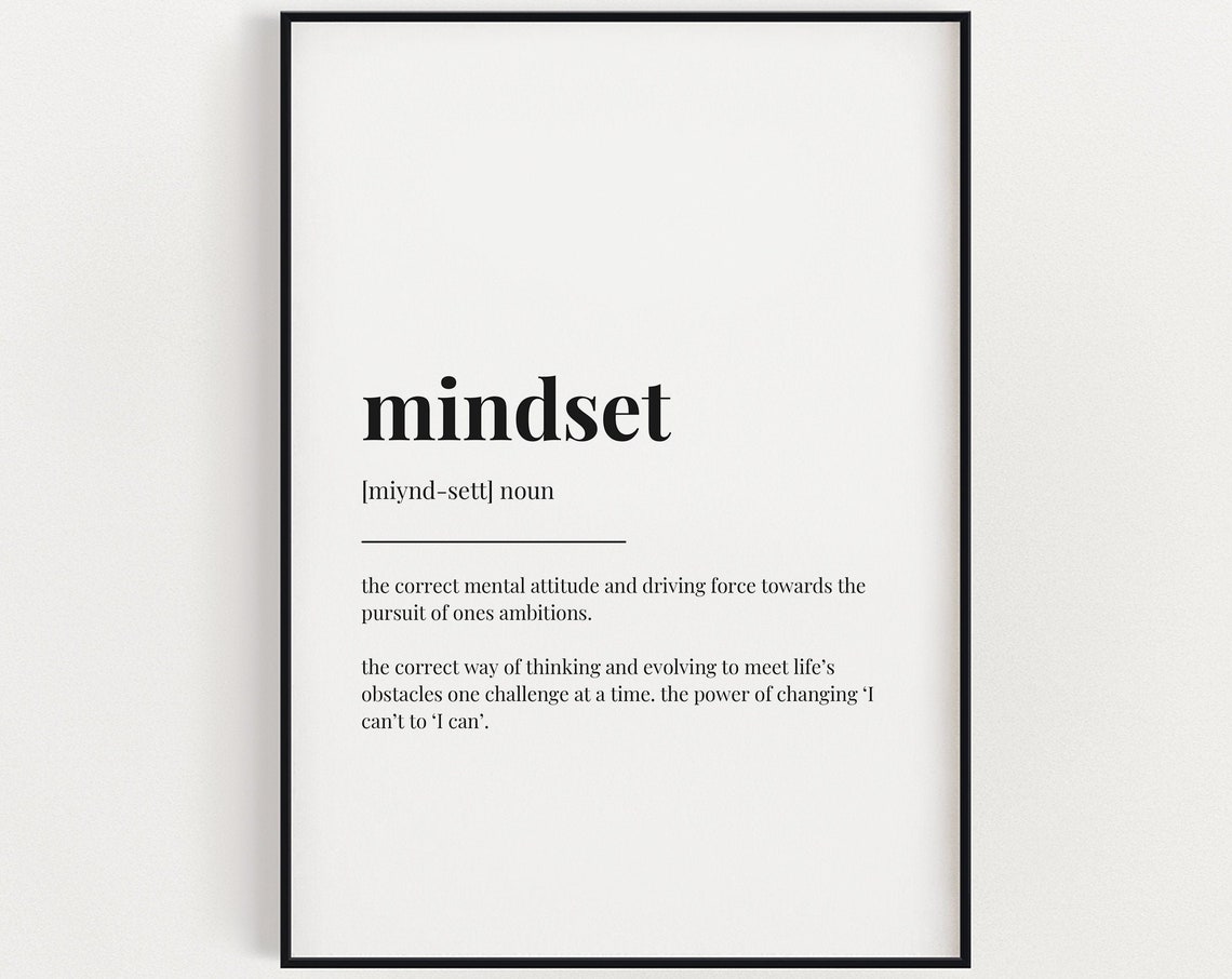 Mindset Definition Quote Art Print