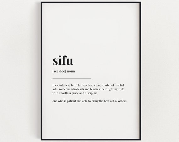 Sifu Definition Meaning Typography Wall Art Print