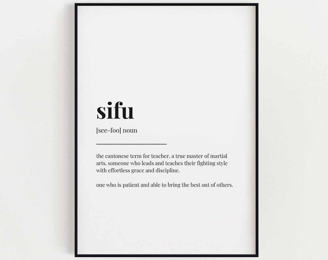 Sifu Definition Meaning Typography Wall Art Print