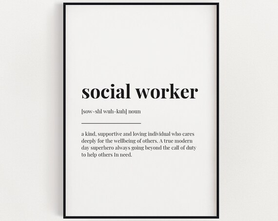 Social Worker Definition Quote Art Print
