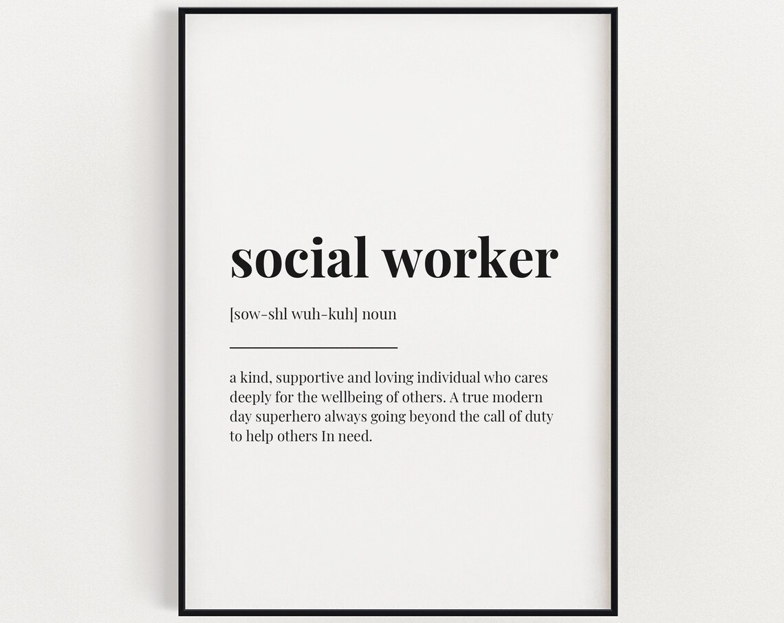 Social Worker Definition Quote Art Print