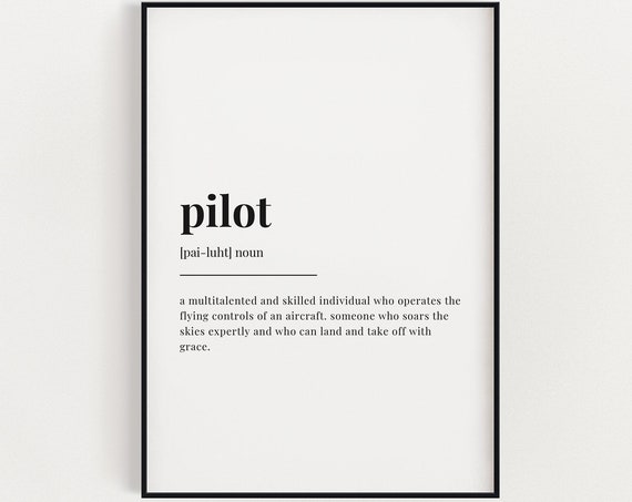 Pilot Definition Meaning Quote Art Print