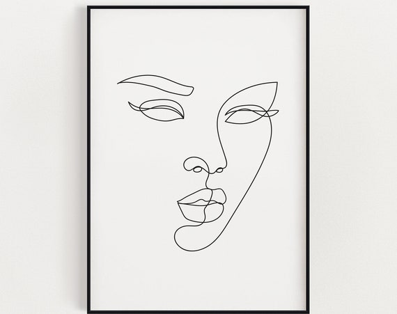 Female Line Drawing, Abstract Line Art